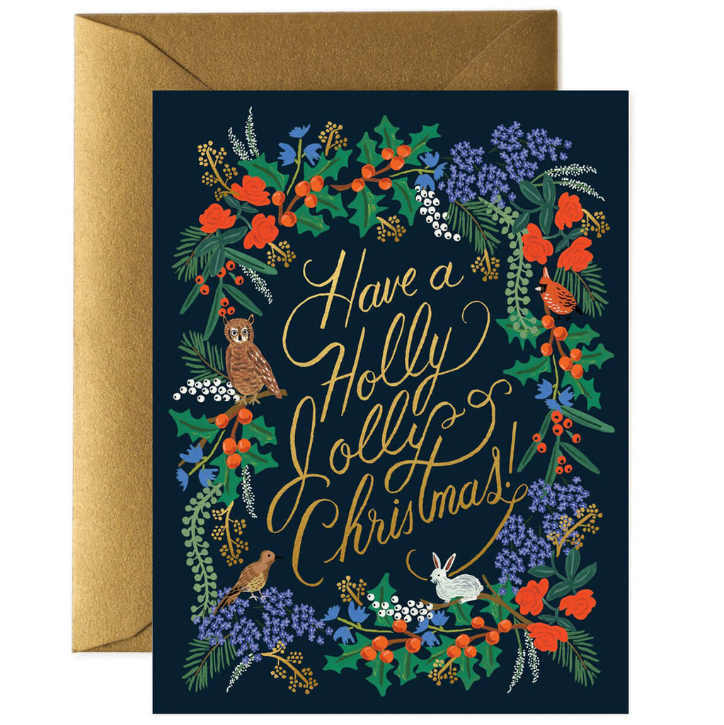 Holly Jolly Christmas Greetings Card By Rifle Paper Co.