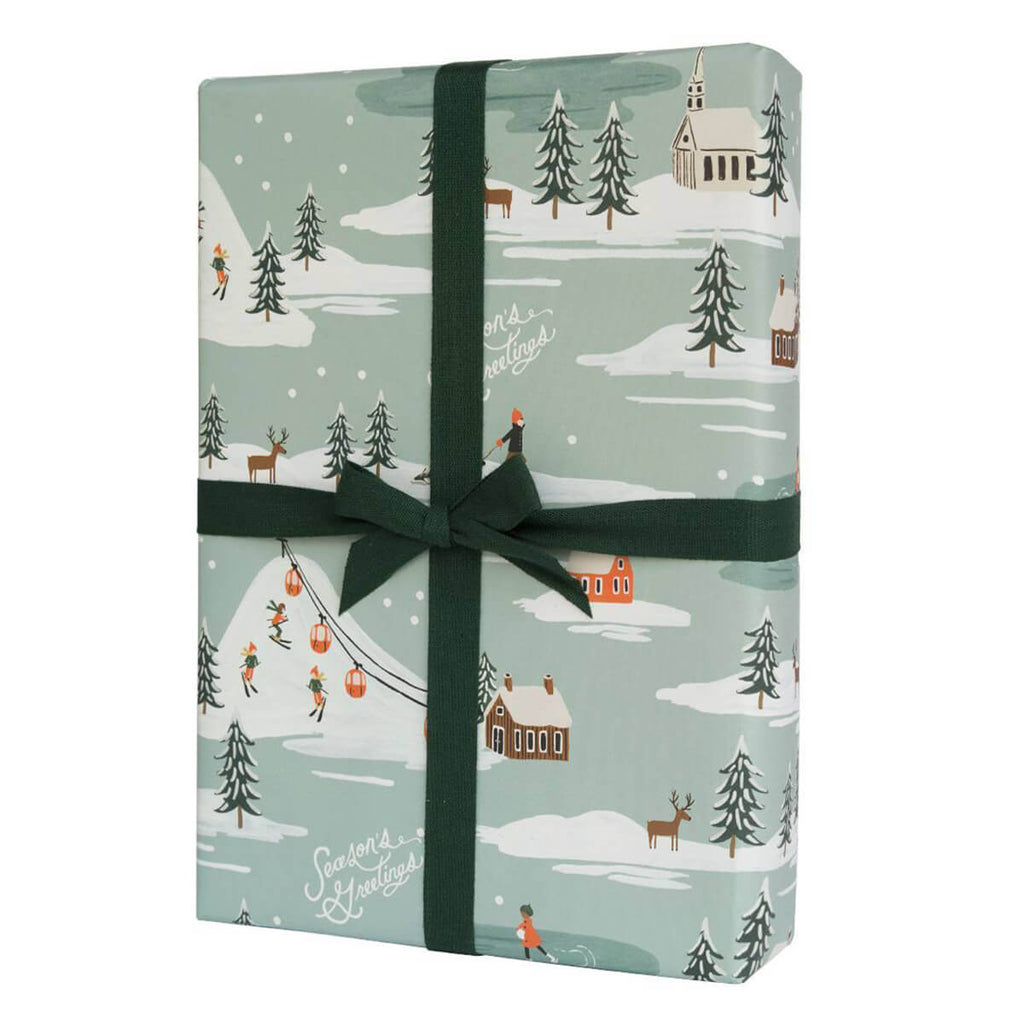 Holiday Snow Scene Christmas Gift Wrap (3 Sheets Pack) By Rifle Paper Co.