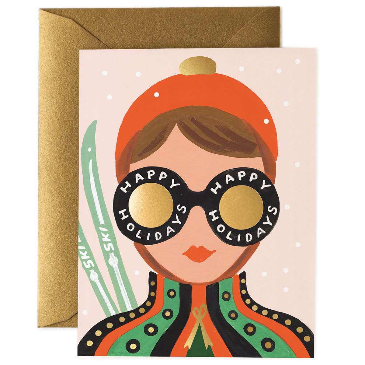 Ski Girl Christmas Greetings Card By Rifle Paper Co.
