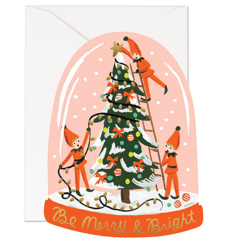 Merry Elves Snow Globe Christmas Greetings Card By Rifle Paper Co.