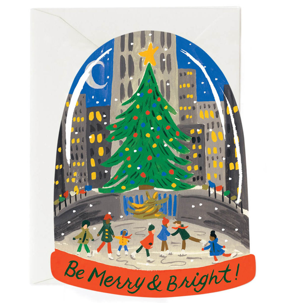 Skating In The City Snow Globe Christmas Greetings Card By Rifle Paper Co.