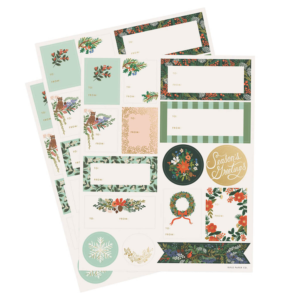 Winter Floral Christmas Sticker Set By Rifle Paper Co.