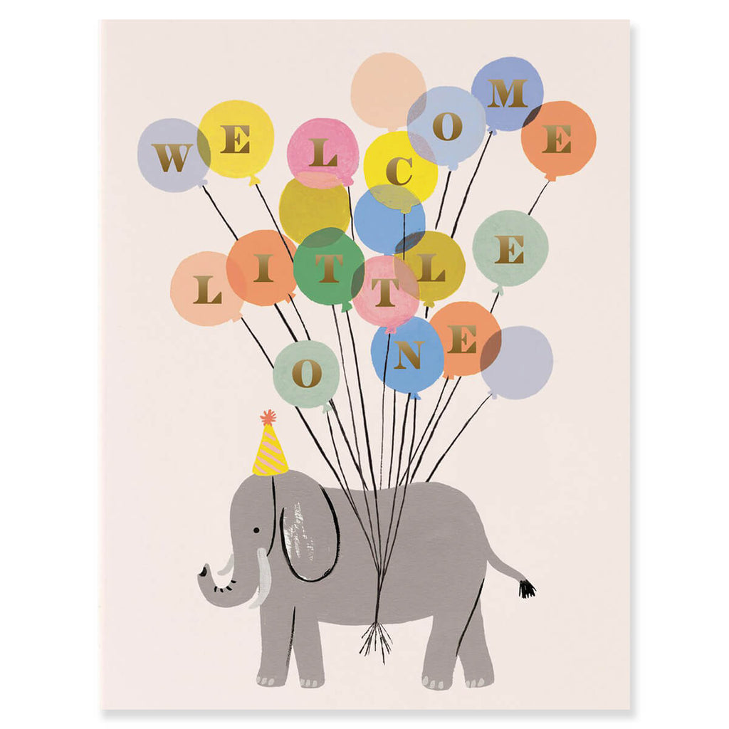 Welcome Little One Elephant Greetings Card By Rifle Paper Co.