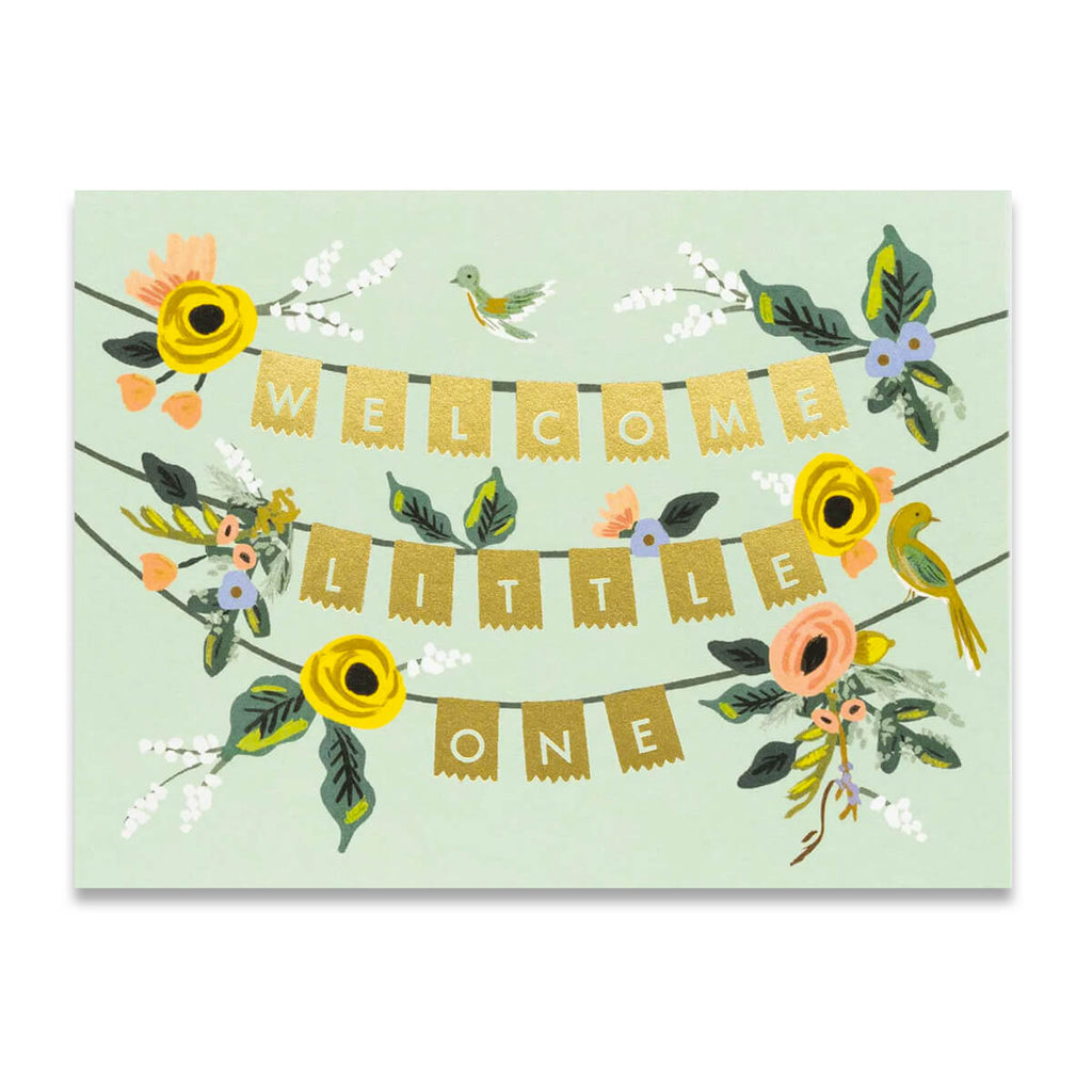 Welcome Little One Garland Greetings Card By Rifle Paper Co.