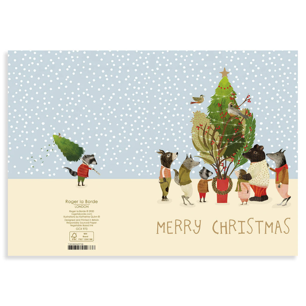Christmas Procession Christmas Greetings Card By Roger La Borde