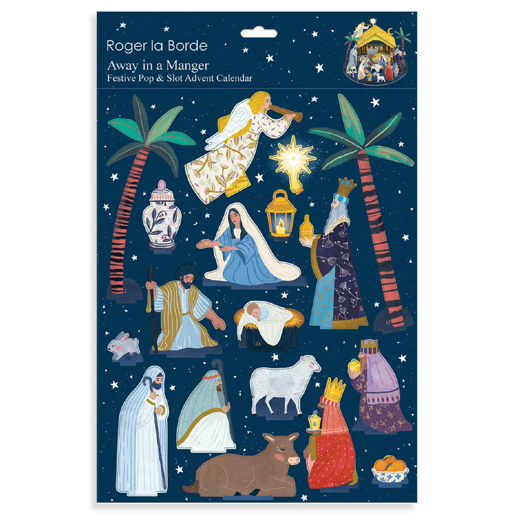 Away In A Manger Nativity Pop And Slot 3D Advent Calendar by Roger La Borde