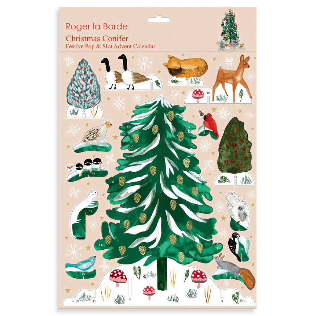 Christmas Conifer Pop And Slot 3D Advent Calendar by Roger La Borde