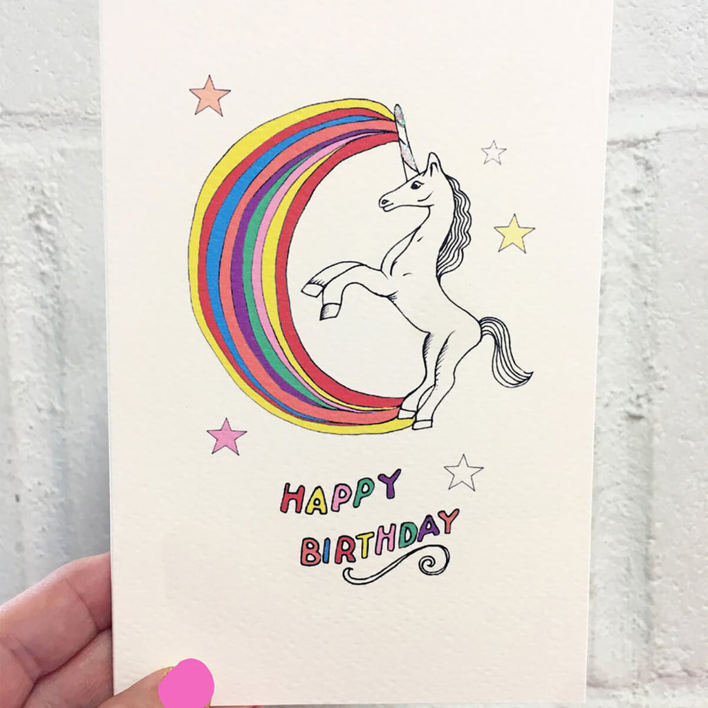 Unicorn Greetings Card by Rosie Wonders
