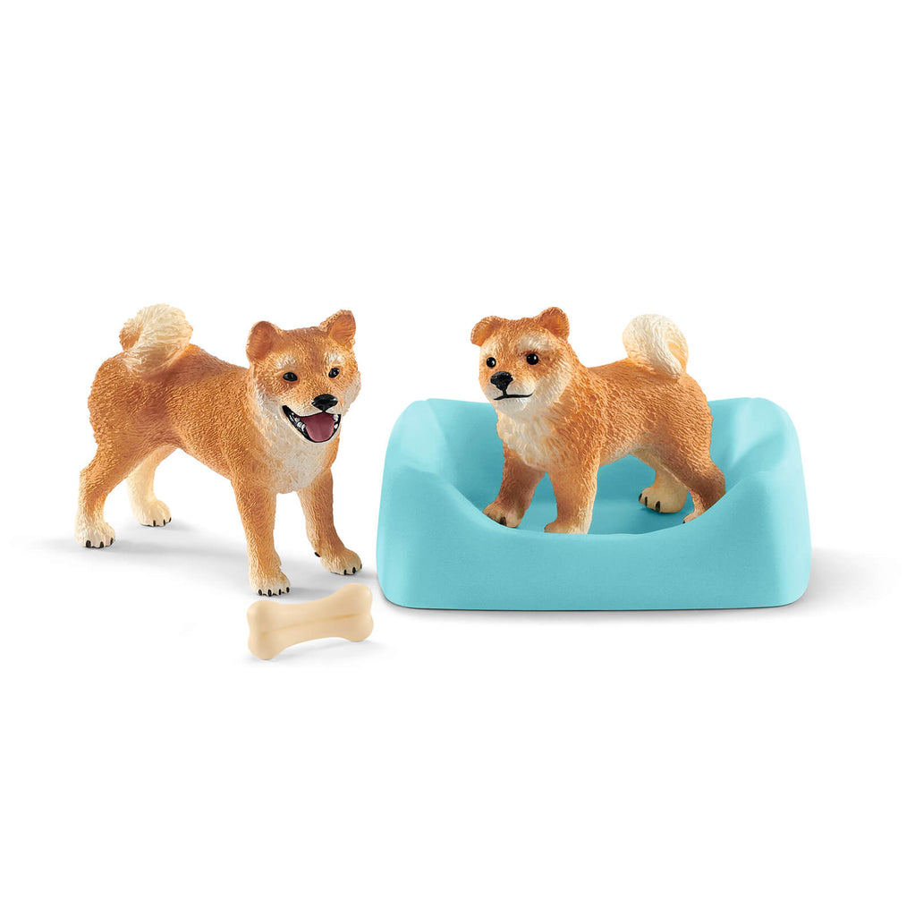 Shiba Inu Mother and Puppy by Schleich