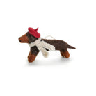 Sausage Dog Avec Beret Felt Hanging Decoration by Amica