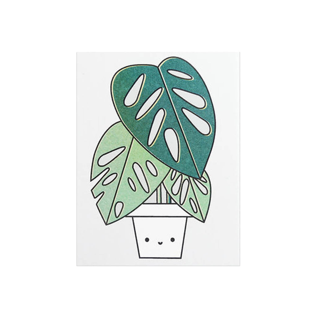 Swiss Cheese Plant Mini Greetings Card by Scout Editions