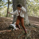 Footed Tights With Braces in Cinnamon by Silly Silas