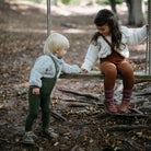 Footed Tights With Braces in Cinnamon by Silly Silas