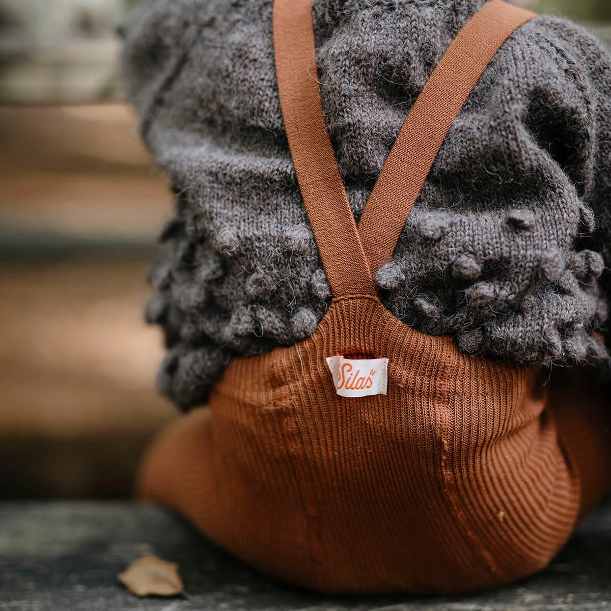 Footed Tights With Braces in Cinnamon by Silly Silas