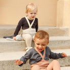 Footed Tights With Braces in Cream Blend by Silly Silas