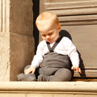 Footed Tights With Braces in Dark Grey Blend by Silly Silas