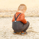 Footed Tights With Braces in Dark Grey Blend by Silly Silas