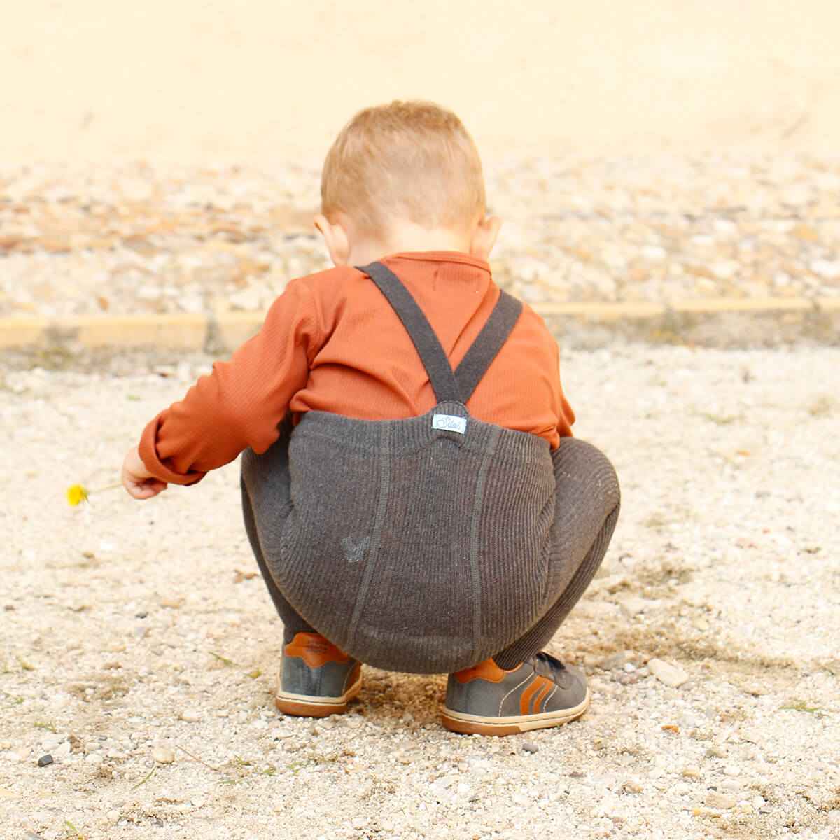 Footed Tights With Braces in Dark Grey Blend by Silly Silas