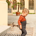 Footed Tights With Braces in Dark Grey Blend by Silly Silas