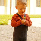 Footed Tights With Braces in Dark Grey Blend by Silly Silas