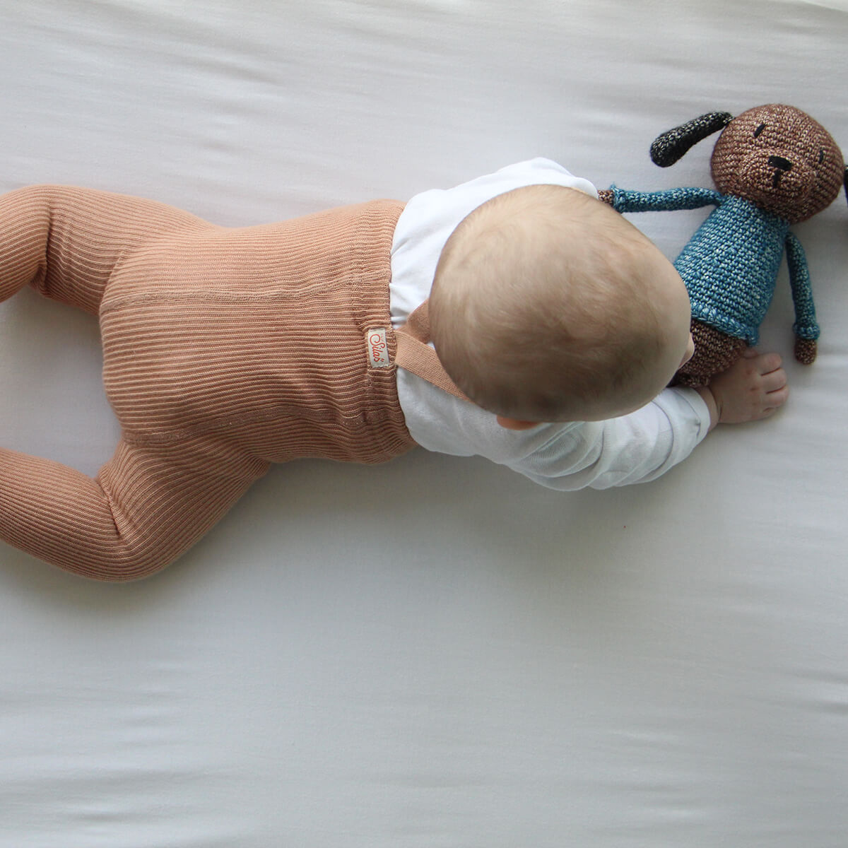 Footed Tights With Braces in Light Brown by Silly Silas