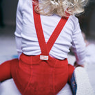 Footed Tights With Braces in Love Red by Silly Silas