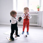 Footed Tights With Braces in Love Red by Silly Silas