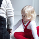 Footed Tights With Braces in Love Red by Silly Silas