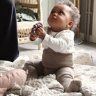 Footed Tights With Braces in Peanut Blend by Silly Silas