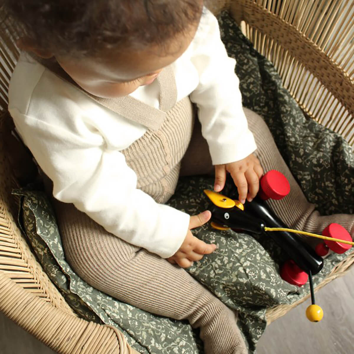 Footed Tights With Braces in Peanut Blend by Silly Silas