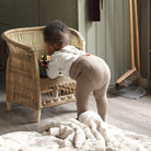 Footed Tights With Braces in Peanut Blend by Silly Silas