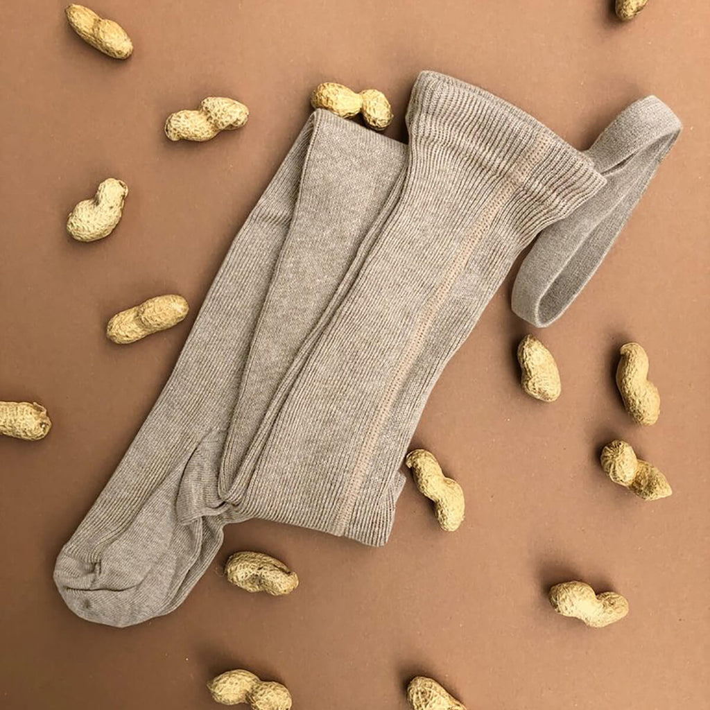 Footed Tights With Braces in Peanut Blend by Silly Silas