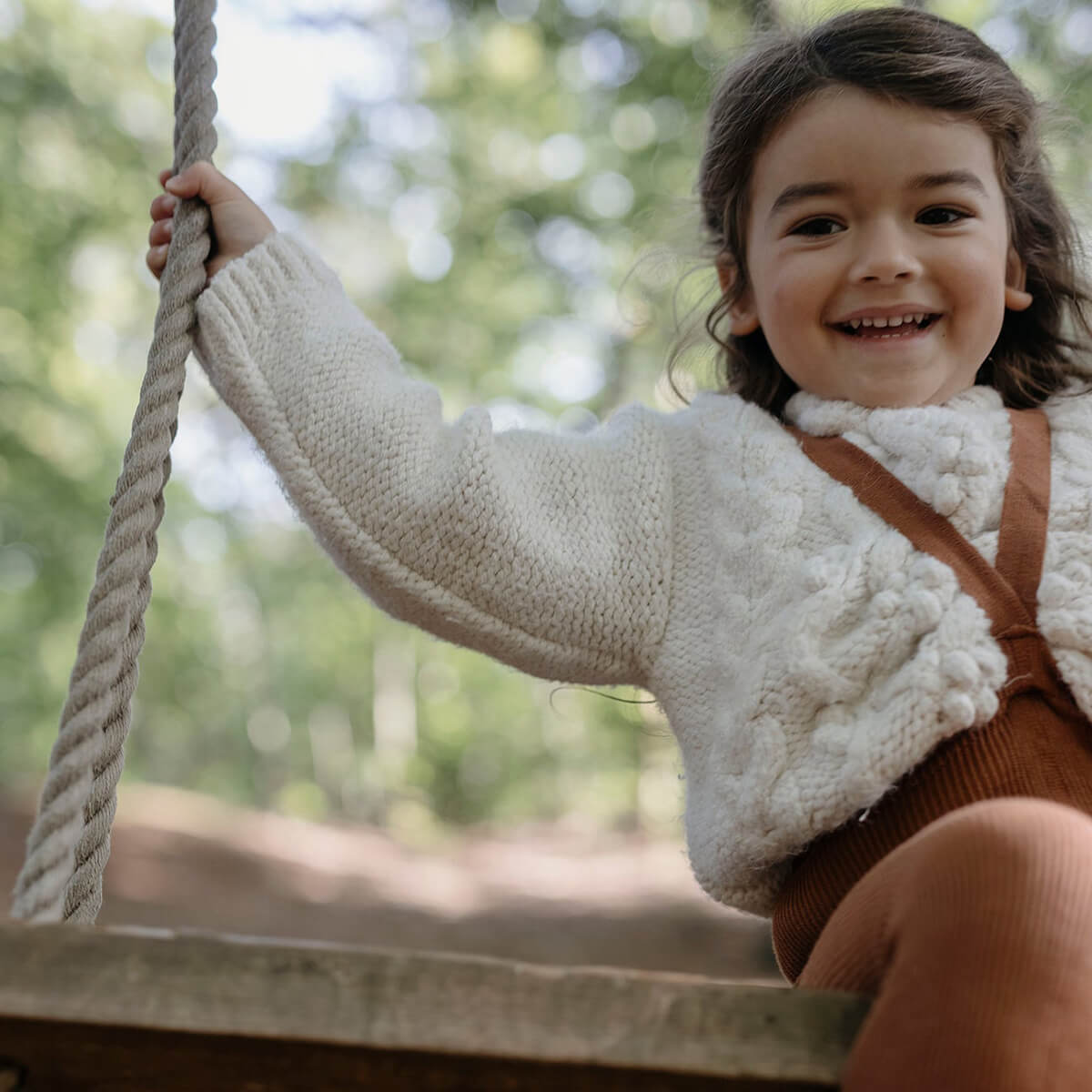 Footless Tights With Braces in Cinnamon by Silly Silas