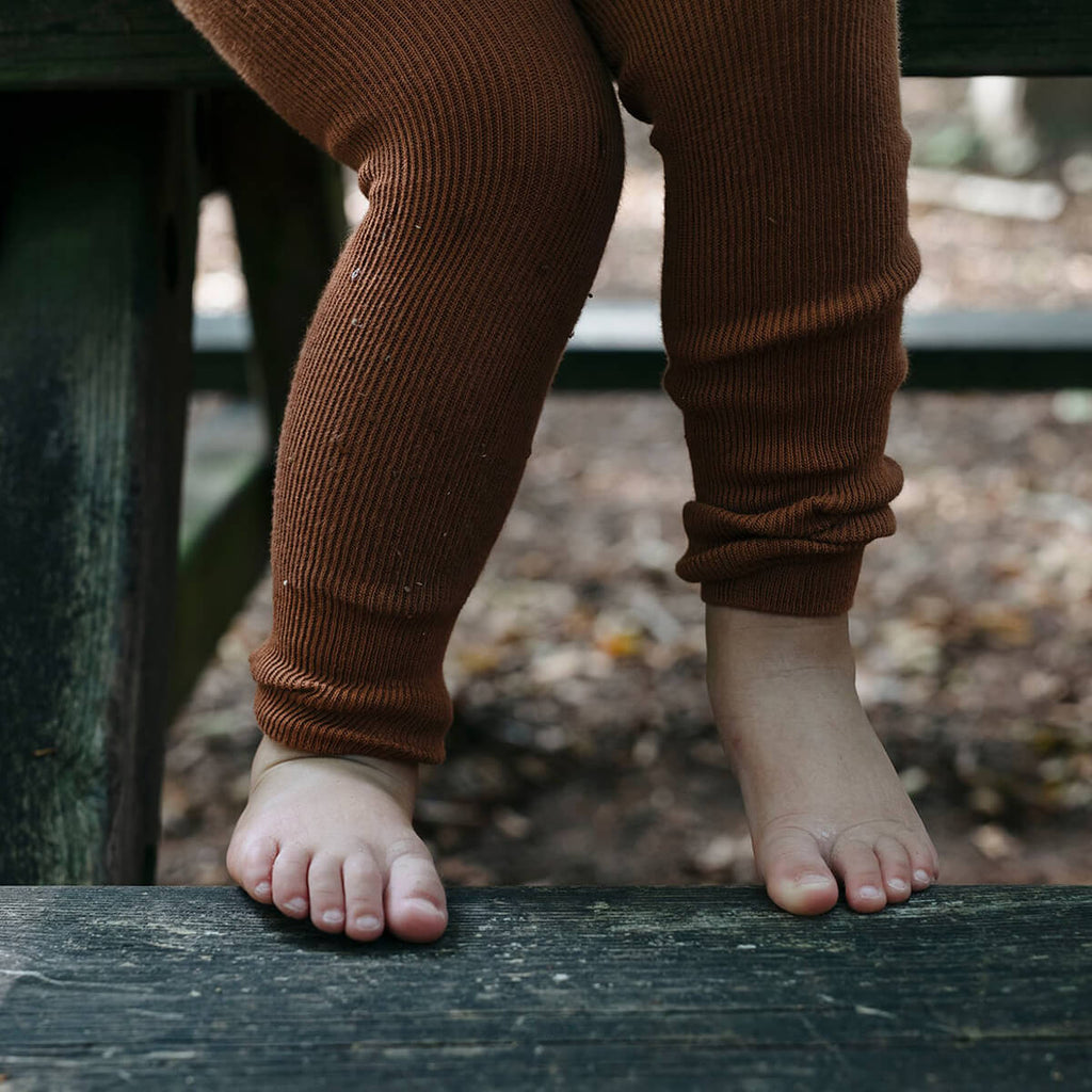 Footless Tights With Braces in Cinnamon by Silly Silas