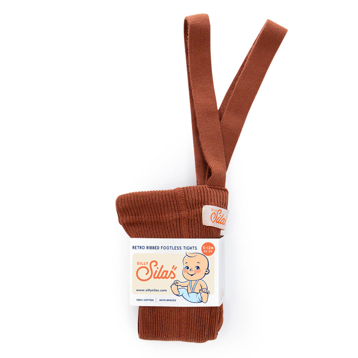 Footless Tights With Braces in Cinnamon by Silly Silas