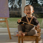 Footless Tights With Braces in Charcoaly Brown by Silly Silas