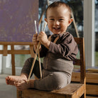 Footless Tights With Braces in Charcoaly Brown by Silly Silas