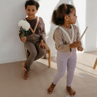 Footless Tights With Braces in Charcoaly Brown by Silly Silas