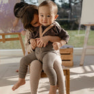 Footless Tights With Braces in Charcoaly Brown by Silly Silas