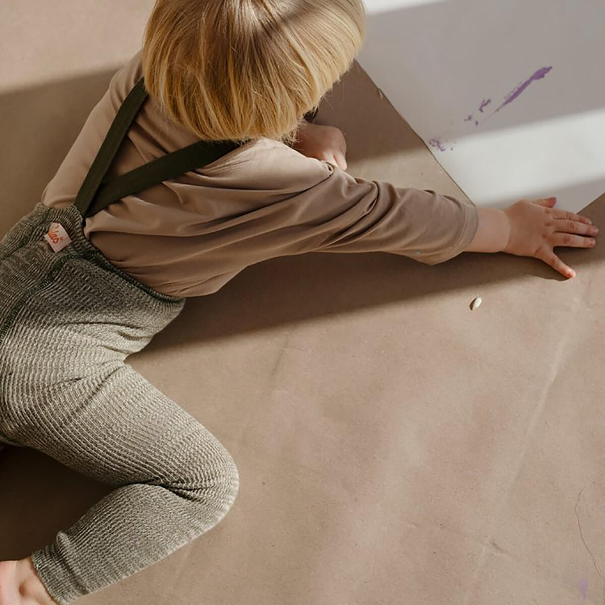 Footless Tights With Braces in Creamy Olive by Silly Silas