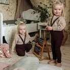 Footless Tights With Braces in Fig Blend by Silly Silas