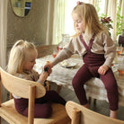 Footless Tights With Braces in Fig Blend by Silly Silas