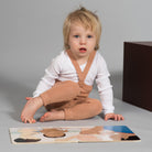 Footless Tights With Braces in Light Brown by Silly Silas