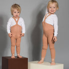 Footless Tights With Braces in Light Brown by Silly Silas