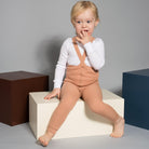 Footless Tights With Braces in Light Brown by Silly Silas