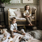 Footless Tights With Braces in Peanut Blend by Silly Silas