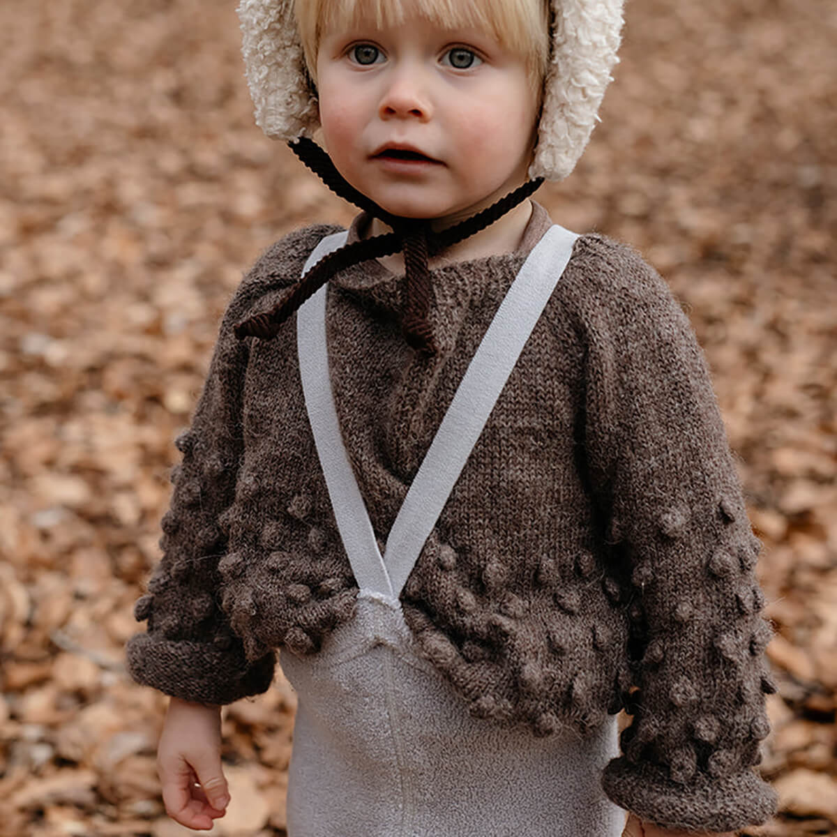 Teddy Warmy Footed Tights With Braces in Pearl Grey by Silly Silas