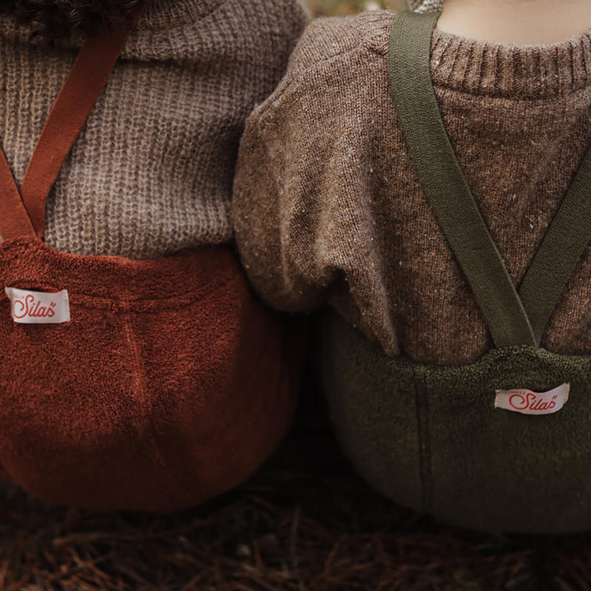 Teddy Warmy Footless Tights With Braces in Cinnamon by Silly Silas