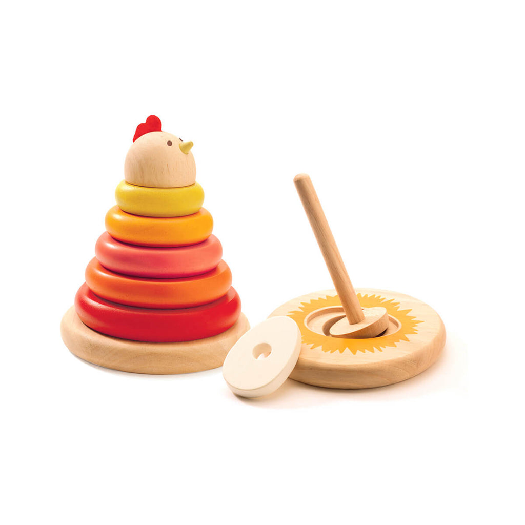 Cachempil Chicken Wooden Stacking Toy by Djeco