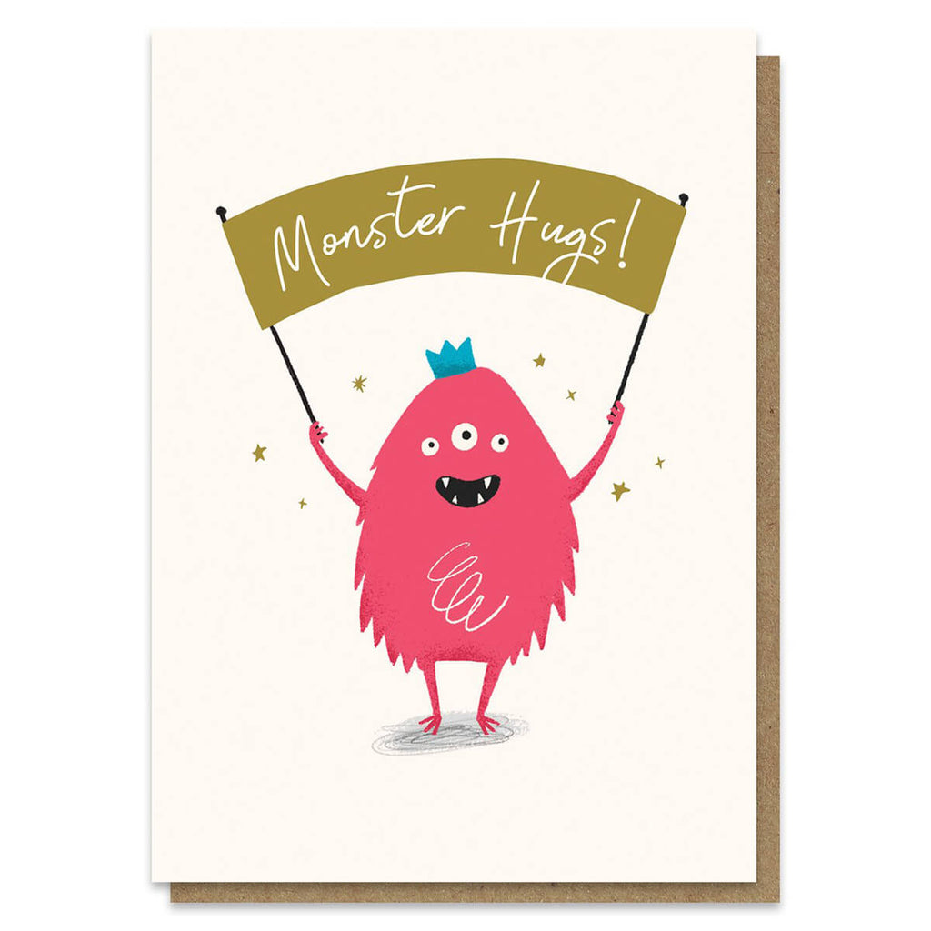 Monster Hugs Greetings Card by Stormy Knight